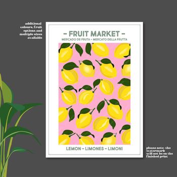 Lemons Fruit Market Poster, 2 of 4