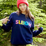Neon Rainbow Sleigh Christmas Sweatshirt Jumper, thumbnail 1 of 7