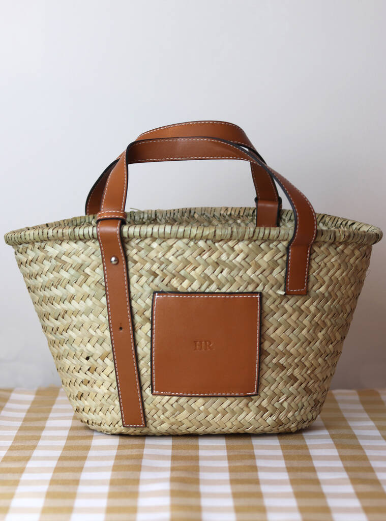 Personalised Monogram Straw Basket Bag, 1 of 8