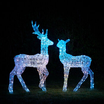 Twinkly Smart LED Acrylic Christmas Stag And Doe, 2 of 4