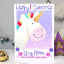 Personalised Unicorn Baby 1st Christmas Card, thumbnail 1 of 5