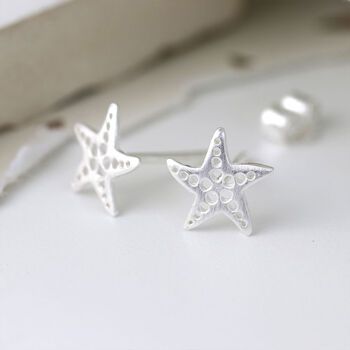 Starfish Stud Earrings In Sterling Silver, 2 of 11