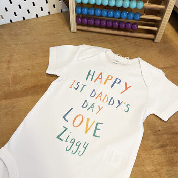 'Happy First Daddy's Day' Father's Day Babygrow, 2 of 2
