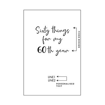 Personalised 60 Things For 60th Year Planner Notebook, 6 of 12
