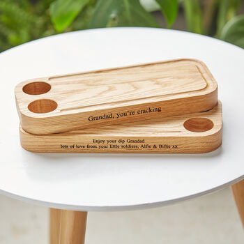 Personalised Solid Oak Double Egg Cup, 6 of 12