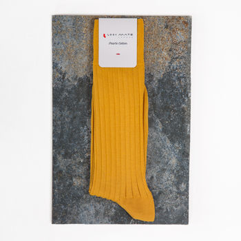 Luxury Cotton Socks Gift Box In Mustard, 4 of 5