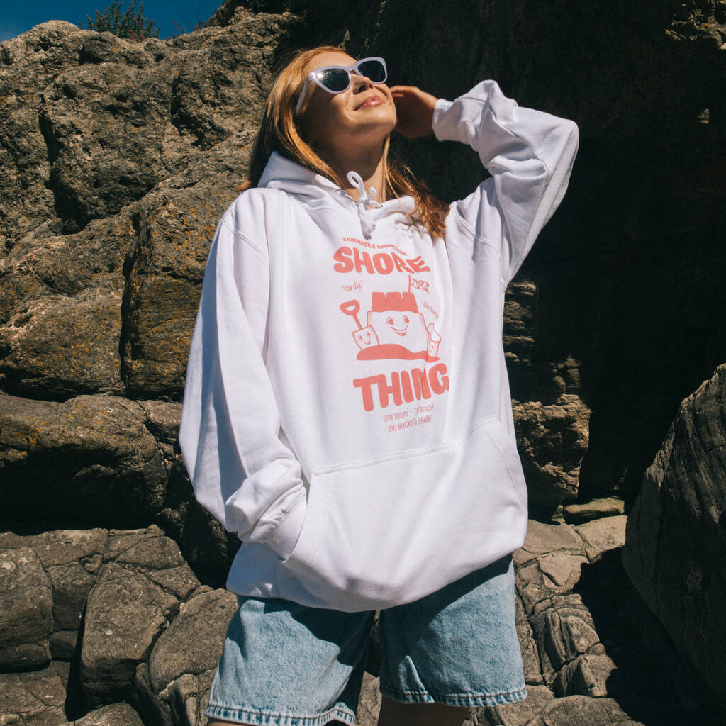Shore Thing Women's Slogan Hood With Sandcastle Graphic By Batch1 ...