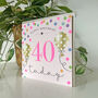 Balloon Brights 40th Birthday Card Pink, thumbnail 2 of 2