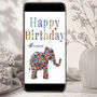 Personalised Animated Butterfly Elephant Birthday E Card, thumbnail 1 of 2