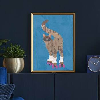 Custom Personalised Cat Pet Portrait In Shoes Print, 5 of 9