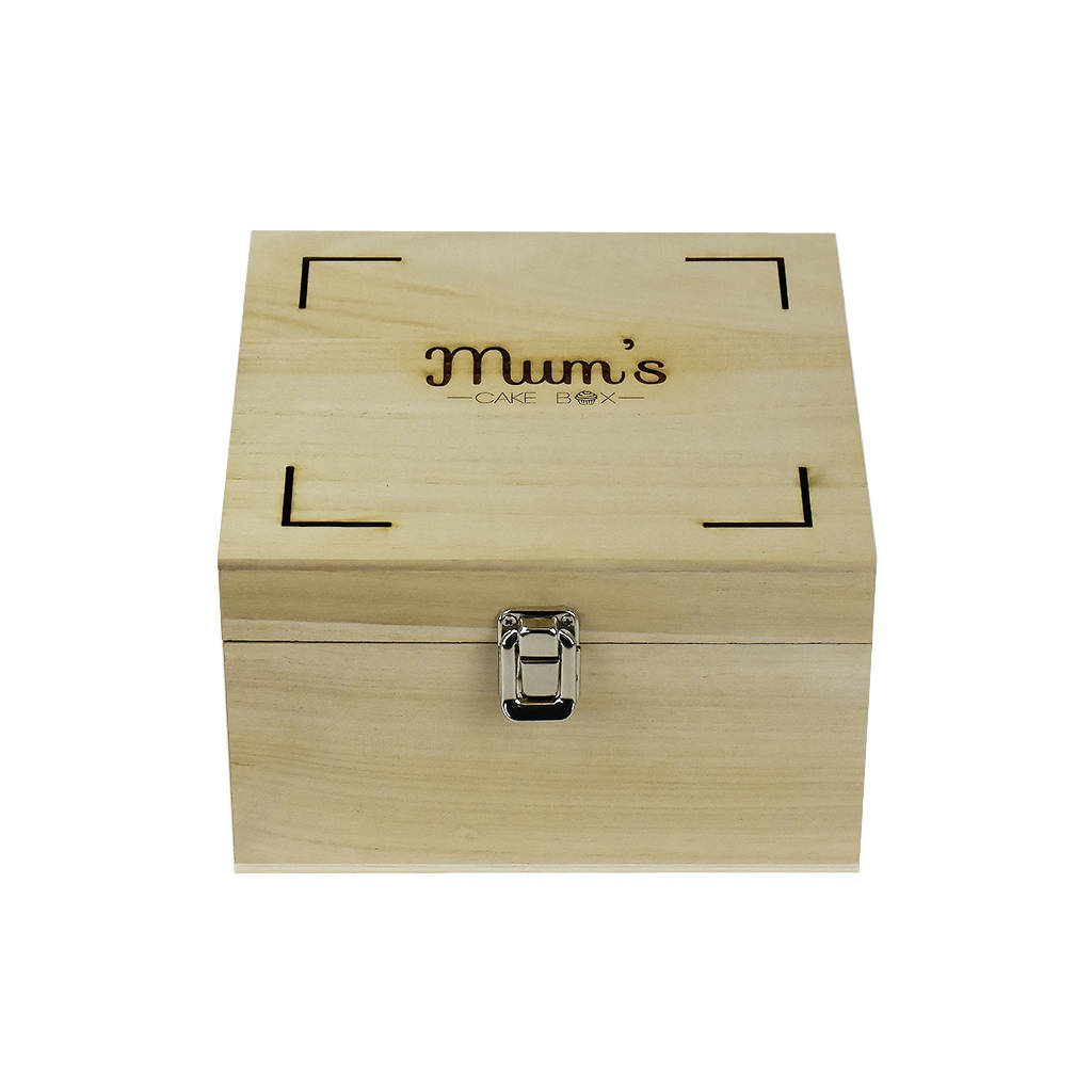 personalised wooden cake gift box by ellie ellie