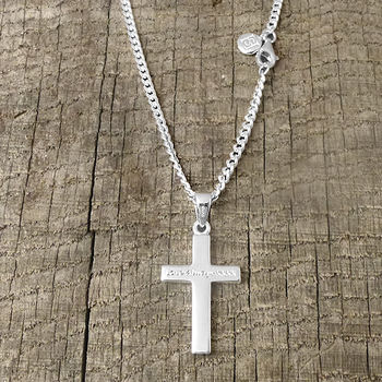 Personalised Men's Sterling Silver Cross And Chain, 6 of 7