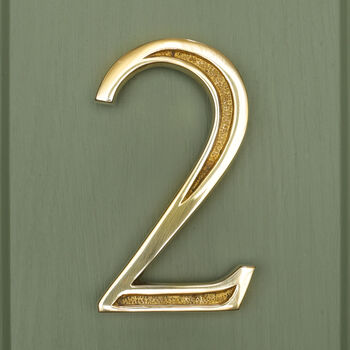 Premium Floating Engraved House Numbers In Brass Finish, 7 of 12