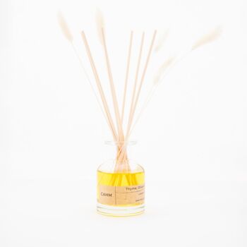 Thyme, Olive And Bergamot Luxury Clear Reed Diffuser, 2 of 3