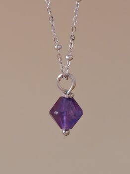Aurora Rhombus Amethyst Necklace, 4 of 9