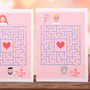 Personalised Love Maze Valentine's Portrait Card, thumbnail 2 of 4