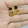 Garnet Citrine Gold Plated Stud Earrings, thumbnail 7 of 9