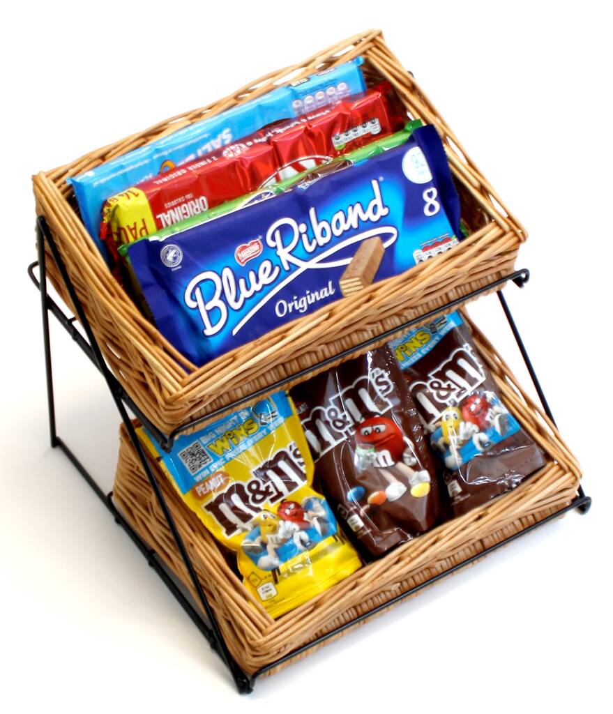 Wicker Two Tier Countertop Display Stand By Prestige Wicker