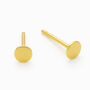 Gold Plated Sterling Silver Disc Micro Stud Earrings – 3mm, thumbnail 6 of 8