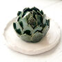 Handmade Ceramic Artichoke On A Dish, thumbnail 1 of 3