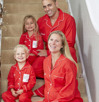 Men's Personalised Red Cotton Pyjamas, 4 of 4