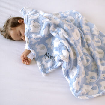 Personalised Blanket And Comforter Blue Baby Gift Set, 5 of 12