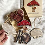 Fairytale Toadstool Illustrated Wooden Christmas Decoration, thumbnail 4 of 4