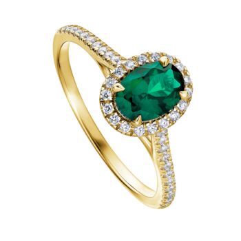 Rosalind Created Emerald And Lab Grown Diamond Ring, 2 of 12