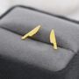 Tiny Knife Stud Earrings In Sterling Silver, thumbnail 4 of 9