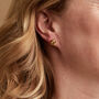 Onslow Gold Plated Double Knot Stud Earrings, thumbnail 2 of 4