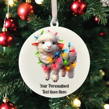 Personalised Sheep In Christmas Lights, 5 of 10