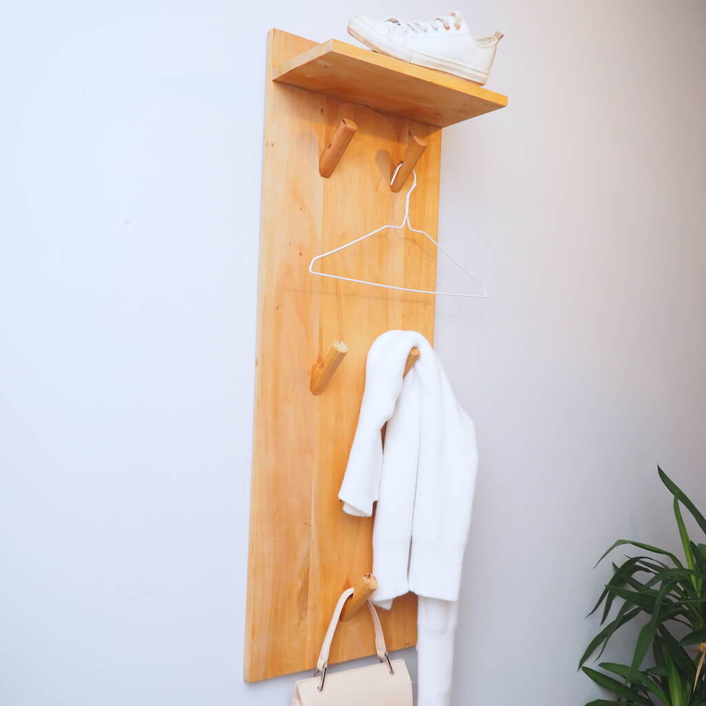 Wood Wall Clothes Rack, 1 of 5