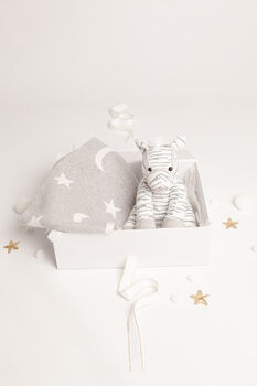 Unisex Zebra Plush Toy And Star Blanket Baby Gift Set, 5 of 5