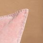 Pink Cotton Velvet Cushion Cover With Feston Stitch, thumbnail 4 of 5