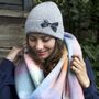 Cashmere Wool Personalised Velvet Bow Winter Hat, thumbnail 3 of 6