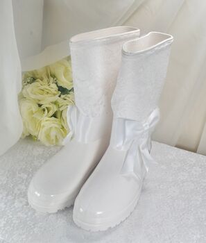 Personalised Bridal Wellies Boots, 5 of 9