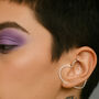 Heart Hoop Sterling Silver Ear Cuff Earrings, thumbnail 3 of 4
