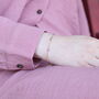 Silver Ball Charm Slim Gold Plated Thread Bracelet, thumbnail 3 of 3