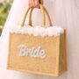 Bride Jute Pom Pom Tote Bag, thumbnail 3 of 3