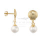 18 K Gold Mermaid Pearl Shell Stud Earrings, thumbnail 3 of 4