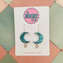 Sparkly Moon And Star Glitter Resin Earrings, thumbnail 7 of 8