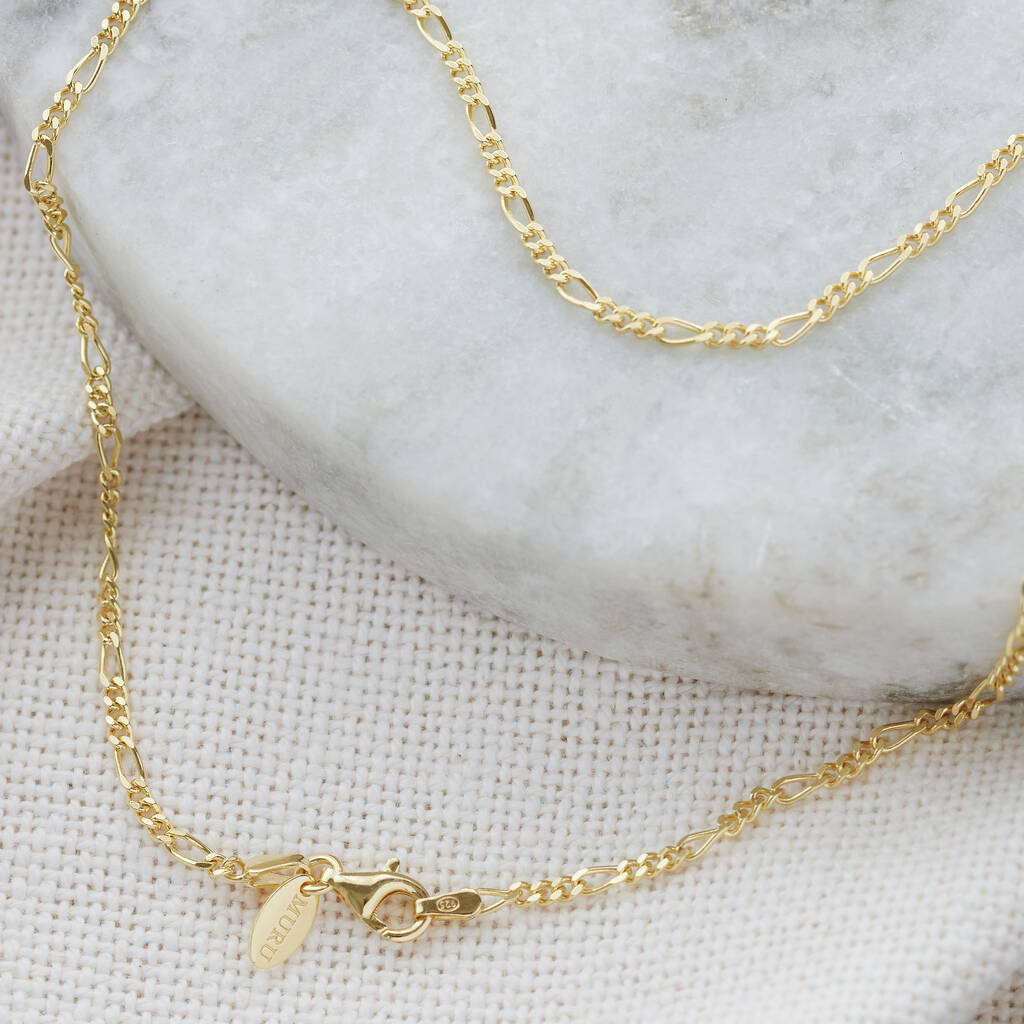Figaro Chain Necklace 18ct Gold Vermeil By Muru