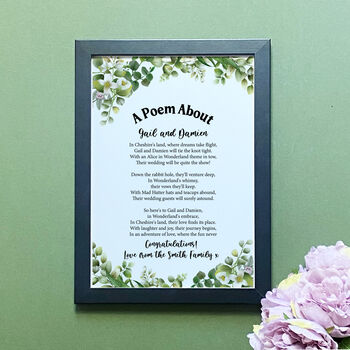 Personalised Wedding Gift Poem Print, 5 of 9