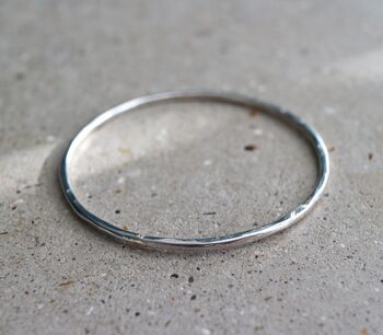 Personalised Slim Sterling Silver Bangle, 2 of 2