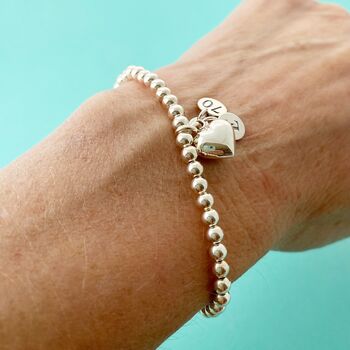 Personalised 70th Birthday Bracelet With Heart, 3 of 5