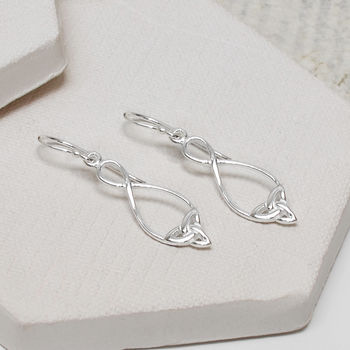 Sterling Silver Dangly Simple Celtic Loop Earrings, 3 of 6