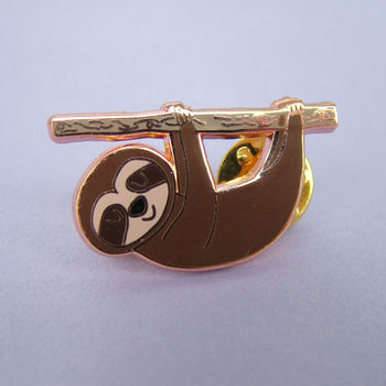 Sloth Enamel Pin Brooch Letterbox Gift, 5 of 5