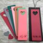 Personalised Heart Leather Bookmark Anniversary Gift, thumbnail 5 of 11