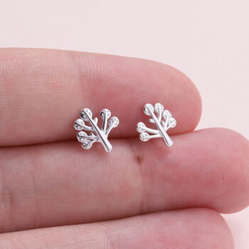 Sterling Silver Blossom Tree Earrings Studs, 3 of 4