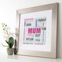 Personalised Mum Square Typographic Word Art, thumbnail 4 of 12